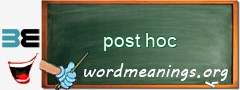 WordMeaning blackboard for post hoc